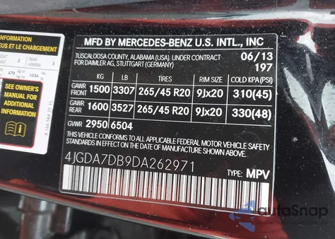 2013 Mercedes-Benz Ml 550 4Matic z USA, uszkodzony, nr VIN 4JGDA7DB9DA262971